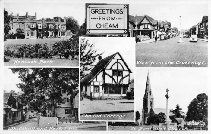 Framed Print : Five views of Cheam, Surrey Framed Print : Five views of Cheam, Surrey