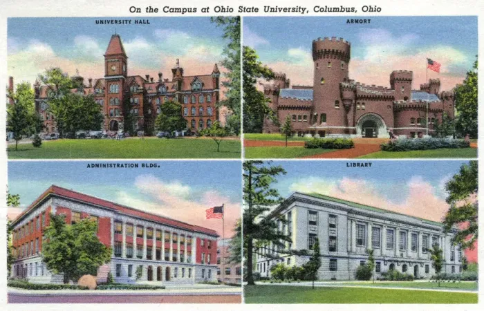 Framed Print : Four views, Ohio State University, Columbus, Ohio, USA Framed Print : Four views, Ohio State University, Columbus, Ohio, USA