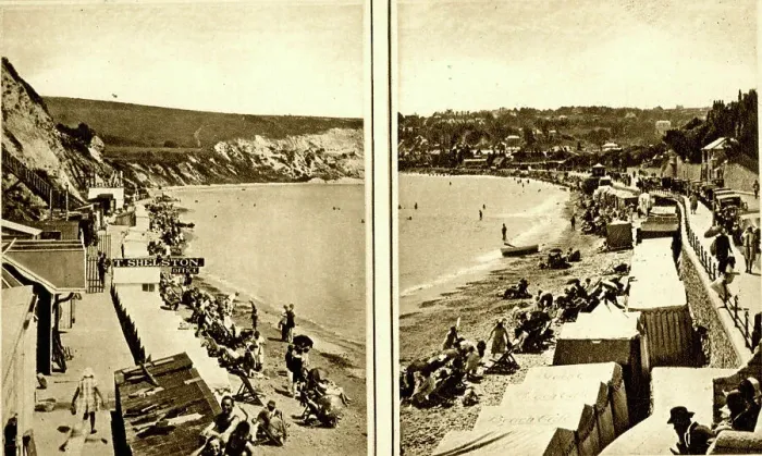 Framed Print : Two views of Swanage beach, Dorset Framed Print : Two views of Swanage beach, Dorset