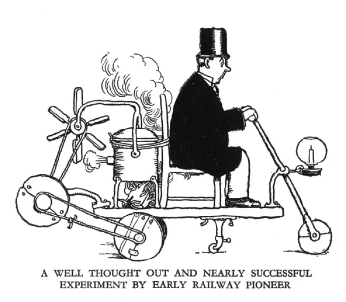 Framed Print : Vignette illustration, Railway Ribaldry by W Heath Robinson Framed Print : Vignette illustration, Railway Ribaldry by W Heath Robinson