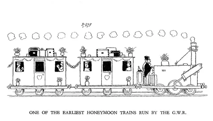 Framed Print : Vignette illustration, Railway Ribaldry by W Heath Robinson Framed Print : Vignette illustration, Railway Ribaldry by W Heath Robinson