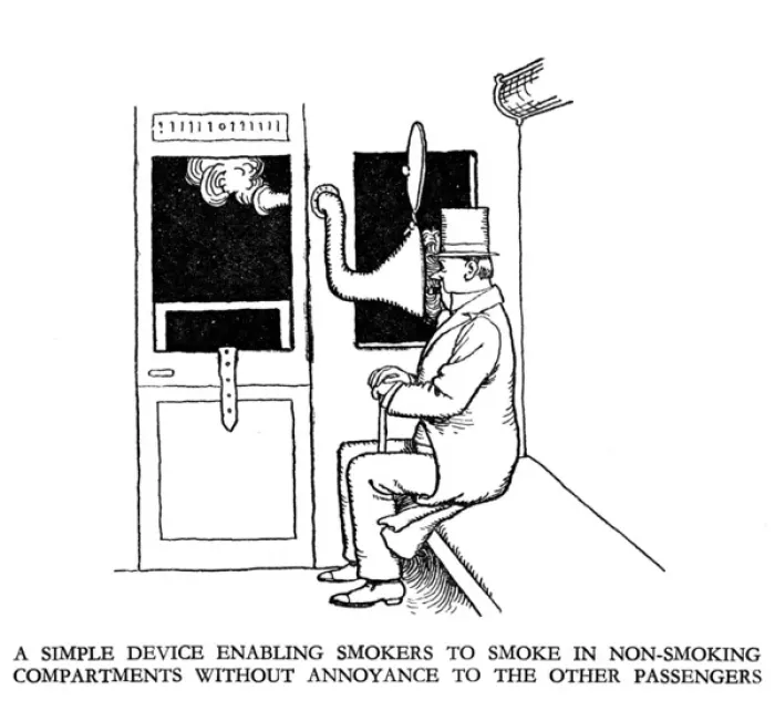 Framed Print : Vignette illustration, Railway Ribaldry by W Heath Robinson Framed Print : Vignette illustration, Railway Ribaldry by W Heath Robinson
