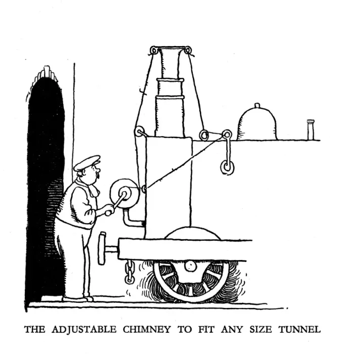 Framed Print : Vignette illustration, Railway Ribaldry by W Heath Robinson Framed Print : Vignette illustration, Railway Ribaldry by W Heath Robinson