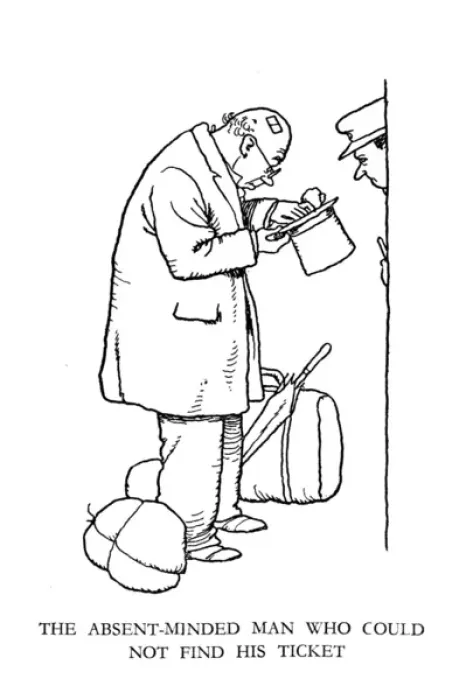 Framed Print : Vignette illustration, Railway Ribaldry by W Heath Robinson Framed Print : Vignette illustration, Railway Ribaldry by W Heath Robinson