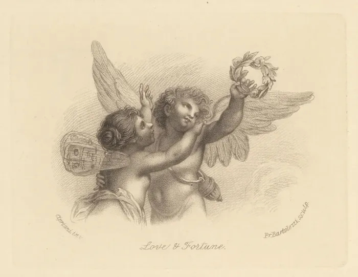 Framed Print : Vignette of Love and Fortune, 1800 Framed Print : Vignette of Love and Fortune, 1800