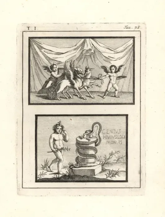 Framed Print : Vignettes of cupids or genii Framed Print : Vignettes of cupids or genii