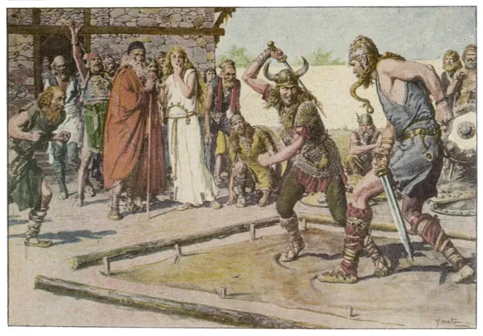 Framed Print : VIKING DUEL / 1927 Framed Print : VIKING DUEL / 1927