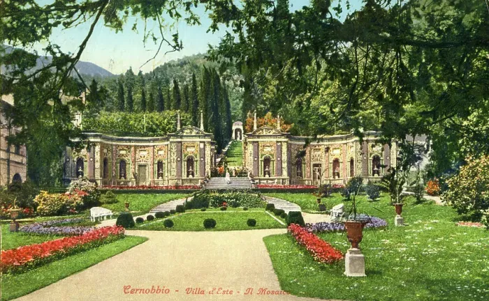 Framed Print : Villa d'Este, Cernobbio, Italy - postcard 1937 Framed Print : Villa d'Este, Cernobbio, Italy - postcard 1937