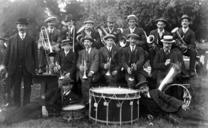 Framed Print : A Village Brass Band