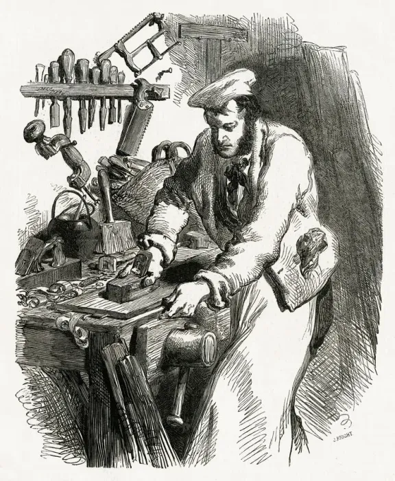 Framed Print : Village carpenter 1855