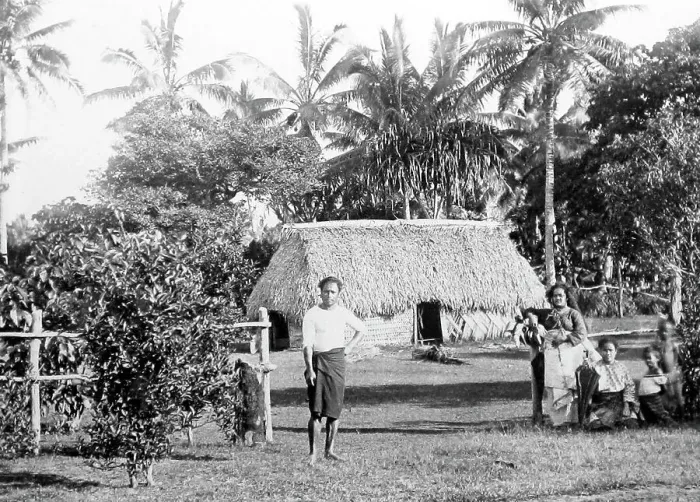Framed Print : A village Chief's house, Tonga, Victorian period Framed Print : A village Chief's house, Tonga, Victorian period