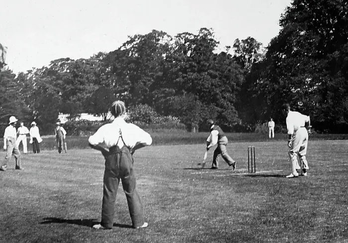 Framed Print : Village cricket match, early 1900s Framed Print : Village cricket match, early 1900s