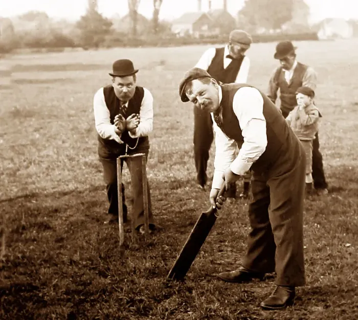 Framed Print : A village cricket match, early 1900s Framed Print : A village cricket match, early 1900s
