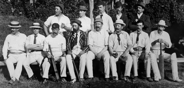 Framed Print : A village cricket team, early 1900s Framed Print : A village cricket team, early 1900s