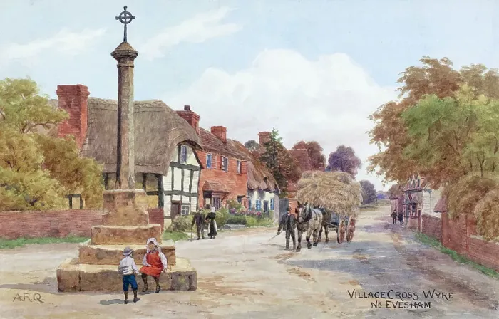 Framed Print : Village cross at Wyre, near Evesham, Worcestershire Framed Print : Village cross at Wyre, near Evesham, Worcestershire