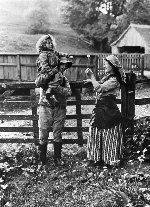 Framed Print : Village family, 1890s Framed Print : Village family, 1890s