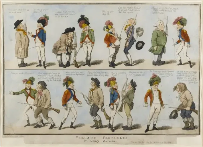 Framed Print : Village Fencibles or County Recruits Framed Print : Village Fencibles or County Recruits