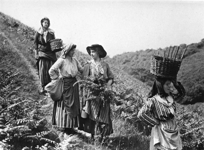 Framed Print : Village girls, 1890s Framed Print : Village girls, 1890s