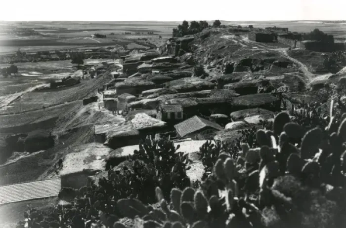 Framed Print : Village on a hill near Gaza, with cacti, WW1 Framed Print : Village on a hill near Gaza, with cacti, WW1