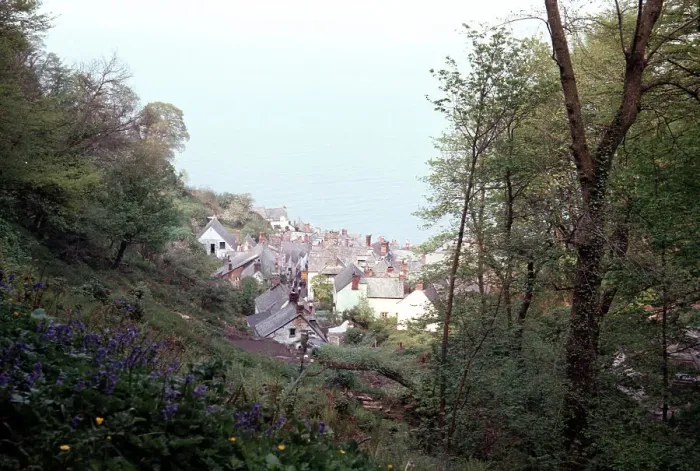 Framed Print : Village from Hobby Drive, Clovelly Framed Print : Village from Hobby Drive, Clovelly
