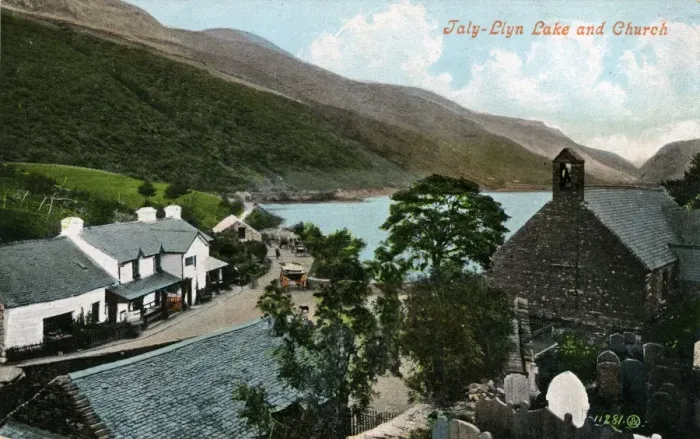 Framed Print : The Village, Lake & Church, Taly Llyn - Talyllyn, Breconsh Framed Print : The Village, Lake & Church, Taly Llyn - Talyllyn, Breconsh