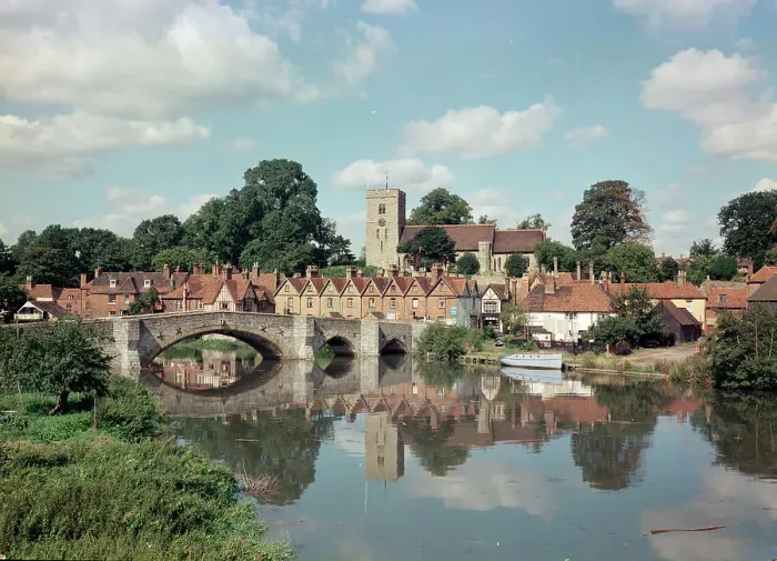 Framed Print : Village from the River Medway, Aylesford Framed Print : Village from the River Medway, Aylesford