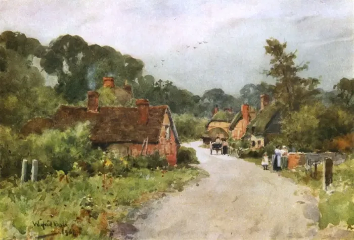 Framed Print : Village Road, Hampshire Framed Print : Village Road, Hampshire
