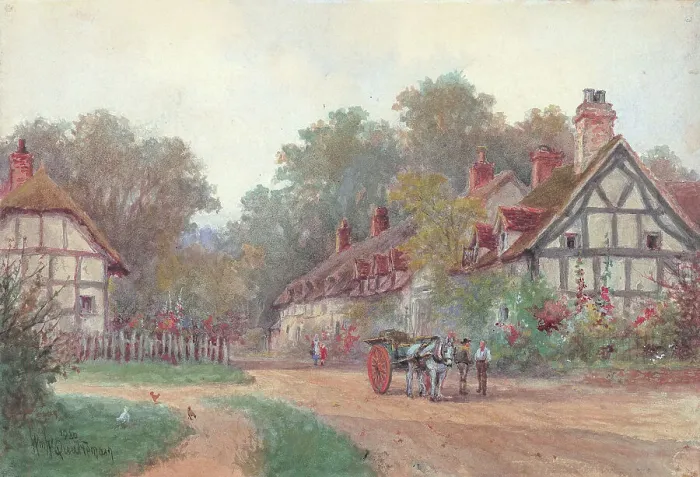 Framed Print : Village scene near Stratford upon Avon Framed Print : Village scene near Stratford upon Avon