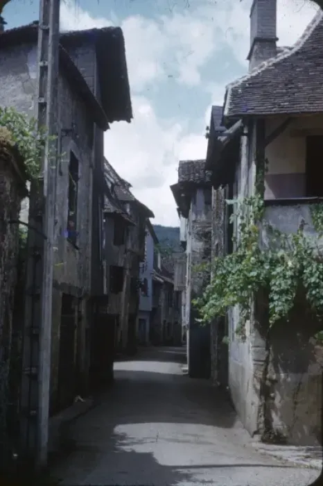 Framed Print : Village street in the Dordogne, France