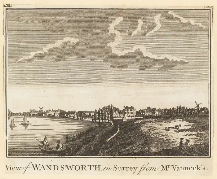 Framed Print : The village of Wandsworth, South London, 1784 Framed Print : The village of Wandsworth, South London, 1784