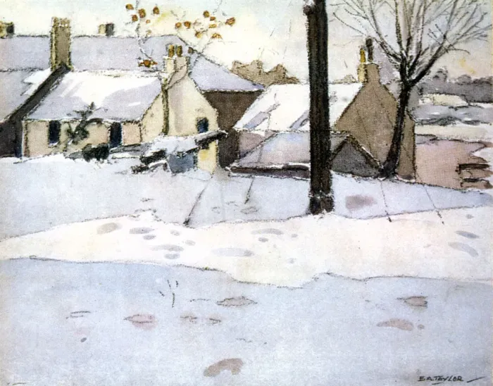 Framed Print : VILLAGE IN WINTER Framed Print : VILLAGE IN WINTER