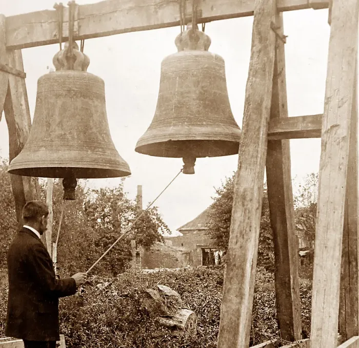 Framed Print : Villers-Bretonneaux Church Bells, during the First World War Framed Print : Villers-Bretonneaux Church Bells, during the First World War