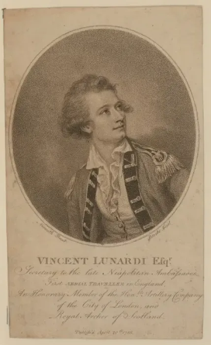 Framed Print : Vincent Lunardi Esqr. secretary to the late Neapolitan amba Framed Print : Vincent Lunardi Esqr. secretary to the late Neapolitan amba