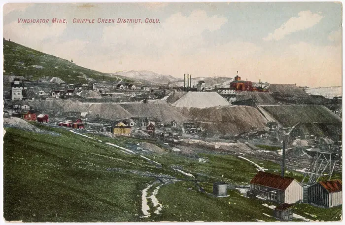Framed Print : Vindicator Mine and Little Mine (red building), Independence township near Victor, Cripple Creek district, Colorado, USA Date: circa 1906 Framed Print : Vindicator Mine and Little Mine (red building), Independence township near Victor, Cripple Creek district, Colorado, USA Date: circa 1906