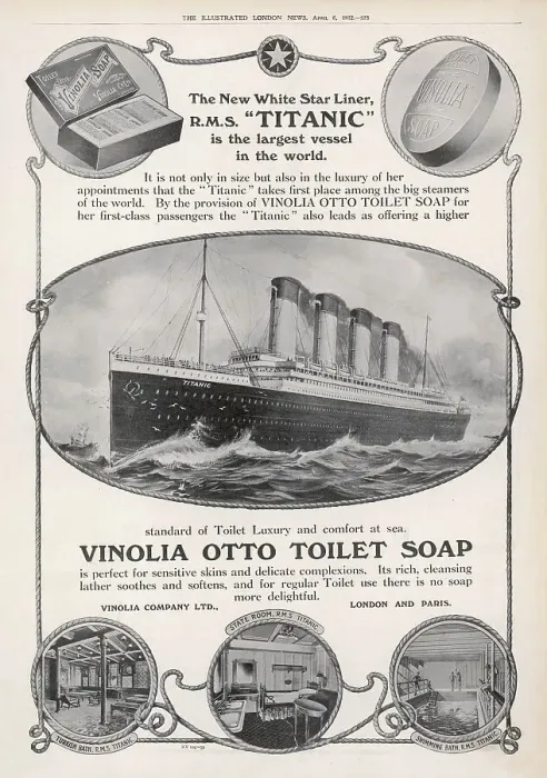 Framed Print : Vinolia Soap promotion featuring RMS Titanic Framed Print : Vinolia Soap promotion featuring RMS Titanic