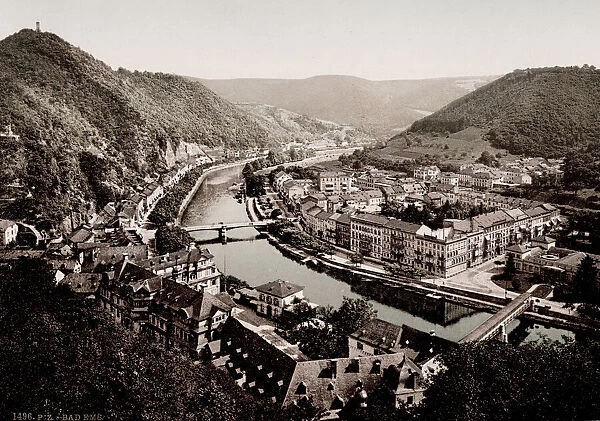 Vintage 19th century  /  1900 photograph: Bad Ems, a town in Rheinland Pfalz, Germany