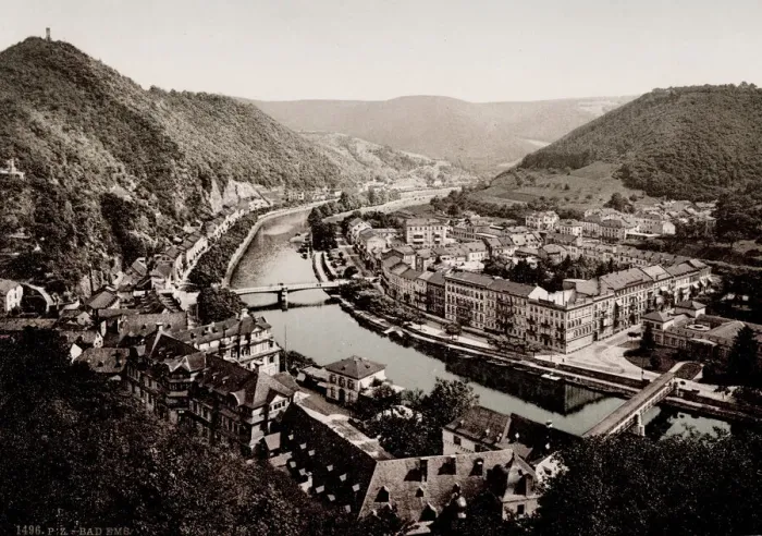 Framed Print : Vintage 19th century / 1900 photograph: Bad Ems, a town in Rheinland Pfalz, Germany Framed Print : Vintage 19th century / 1900 photograph: Bad Ems, a town in Rheinland Pfalz, Germany