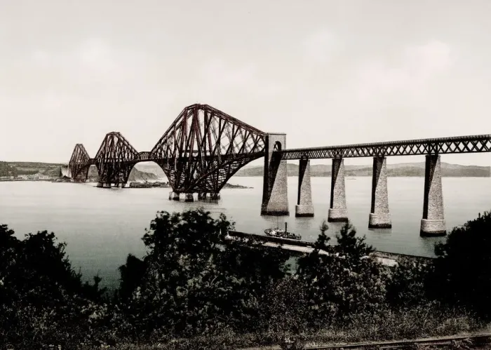 Framed Print : Vintage 19th century / 1900 photograph: the Forth Rail Bridge, over the River Forth Framed Print : Vintage 19th century / 1900 photograph: the Forth Rail Bridge, over the River Forth