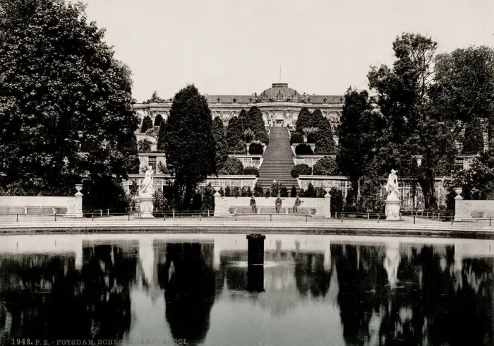 Framed Print : Vintage 19th century / 1900 photograph: Sanssouci, a historical building in Potsdam Framed Print : Vintage 19th century / 1900 photograph: Sanssouci, a historical building in Potsdam