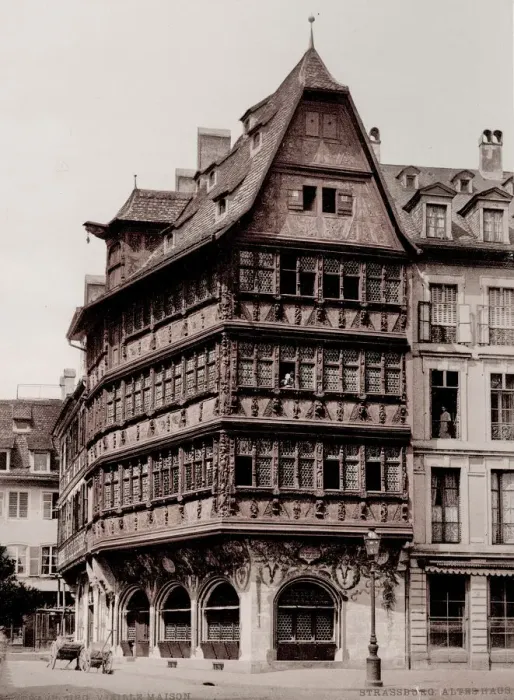 Framed Print : Vintage 19th century / 1900 photograph: Strasbourg, now in France, old wooden house Framed Print : Vintage 19th century / 1900 photograph: Strasbourg, now in France, old wooden house