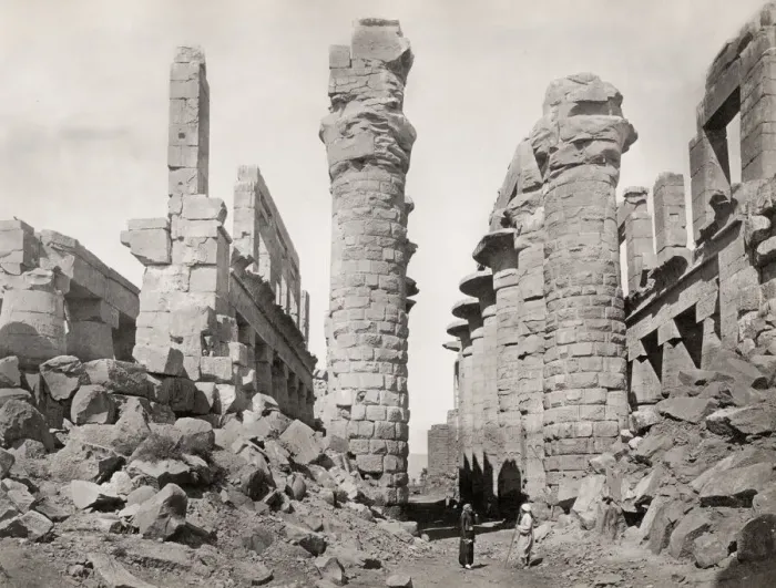 Framed Print : Vintage 19th century photograph: ancient ruins, architecture, Egypt, image c Framed Print : Vintage 19th century photograph: ancient ruins, architecture, Egypt, image c