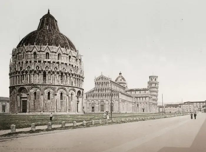 Framed Print : Vintage 19th century photograph: Baptistery, Duomo and Leaning Tower of Pisa, Italy Framed Print : Vintage 19th century photograph: Baptistery, Duomo and Leaning Tower of Pisa, Italy