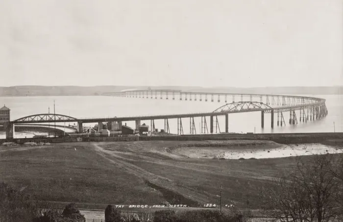 Framed Print : Vintage 19th century photograph: bridge over the River Tay, Scotland Framed Print : Vintage 19th century photograph: bridge over the River Tay, Scotland