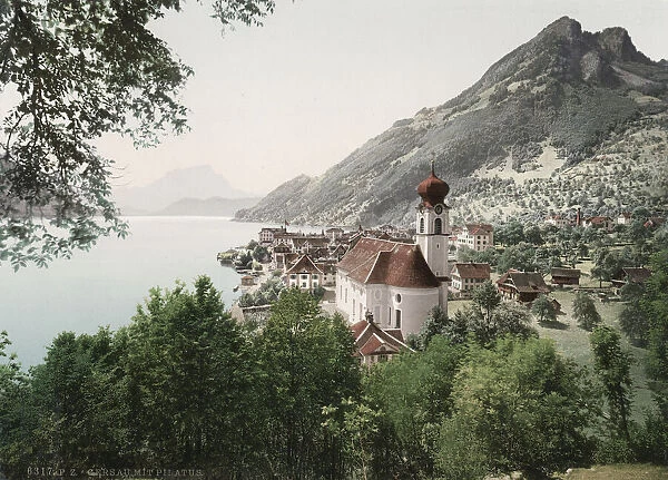 Vintage 19th century photograph - Gersau is a municipality