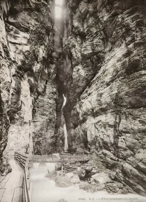 Framed Print : Vintage 19th century photograph: Grindelwald Glacier Gorge, Switzerland, Lutschine River Framed Print : Vintage 19th century photograph: Grindelwald Glacier Gorge, Switzerland, Lutschine River