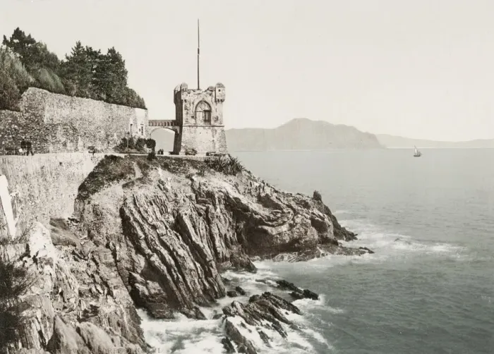 Framed Print : Vintage 19th century photograph: Gropallo Tower, Nervi Genoa, Genova, Italy Framed Print : Vintage 19th century photograph: Gropallo Tower, Nervi Genoa, Genova, Italy