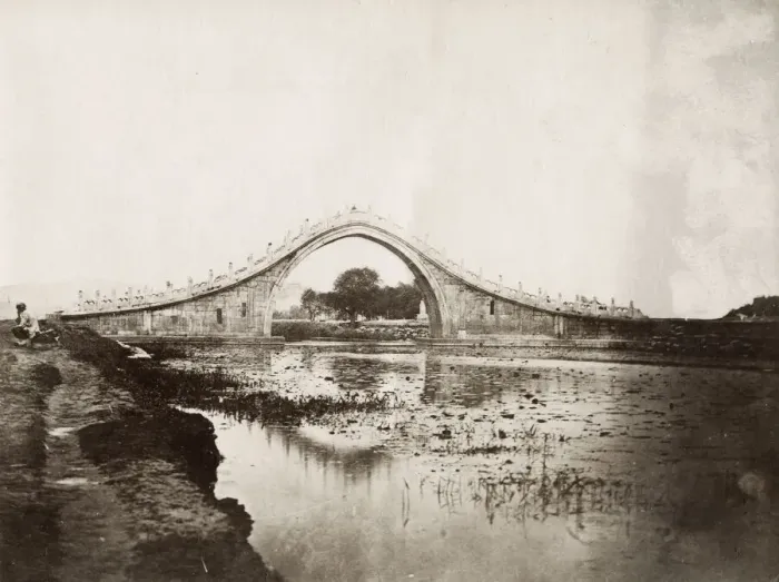Framed Print : Vintage 19th century photograph: Hump-backed bridge near Peking, Beijing, China Framed Print : Vintage 19th century photograph: Hump-backed bridge near Peking, Beijing, China
