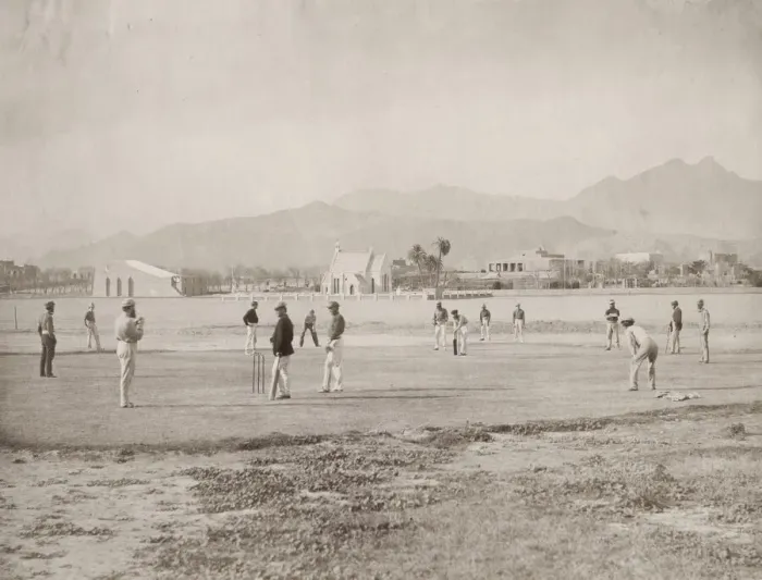 Framed Print : Vintage 19th century photograph: Important image in terms of the history of cricket in Framed Print : Vintage 19th century photograph: Important image in terms of the history of cricket in