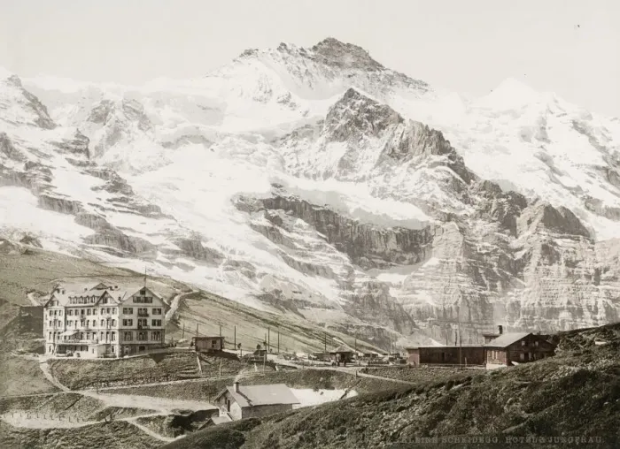 Framed Print : Vintage 19th century photograph: Kleine Scheidegg, Junfrau, Bernese Alps Framed Print : Vintage 19th century photograph: Kleine Scheidegg, Junfrau, Bernese Alps