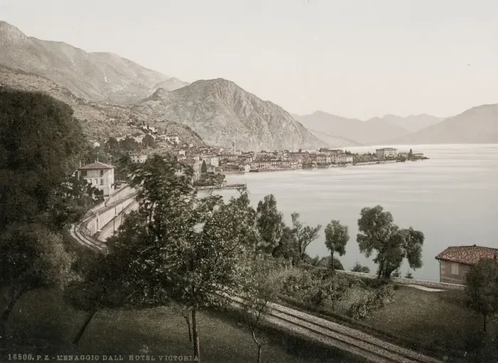 Framed Print : Vintage 19th century photograph: Menaggio is a town and comune in the province of Como Framed Print : Vintage 19th century photograph: Menaggio is a town and comune in the province of Como